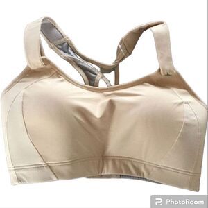 Syrokan Tan Pale Yellow Wide Strap High Impact Sports Bra 38D